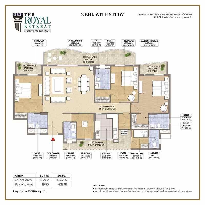 3BHK Floor Plan 3