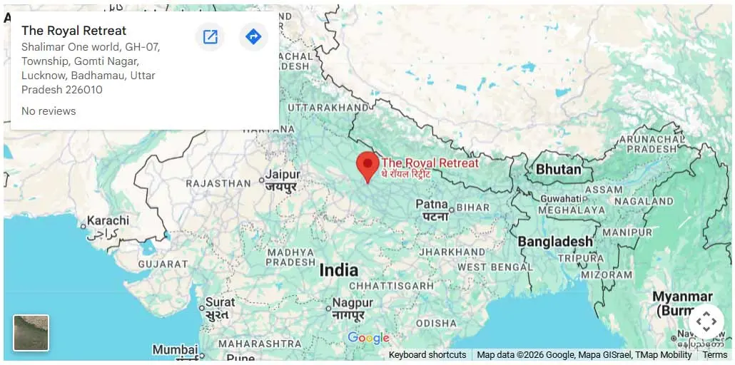 The Royal Retreat Lucknow Location Map