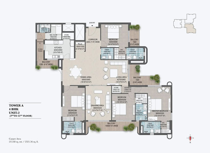 3BHK Floor Plan 3