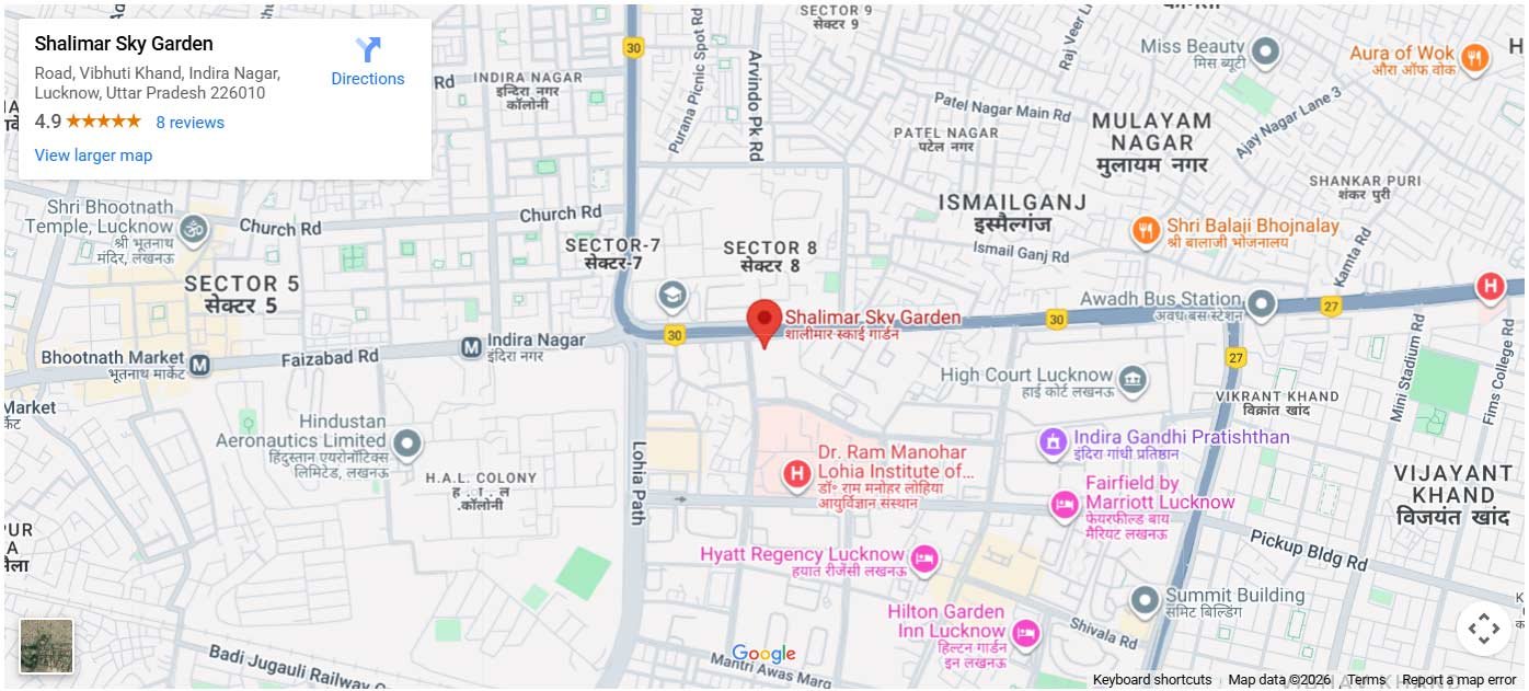 Shalimar Sky Garden Vibhuti Khand Location Map